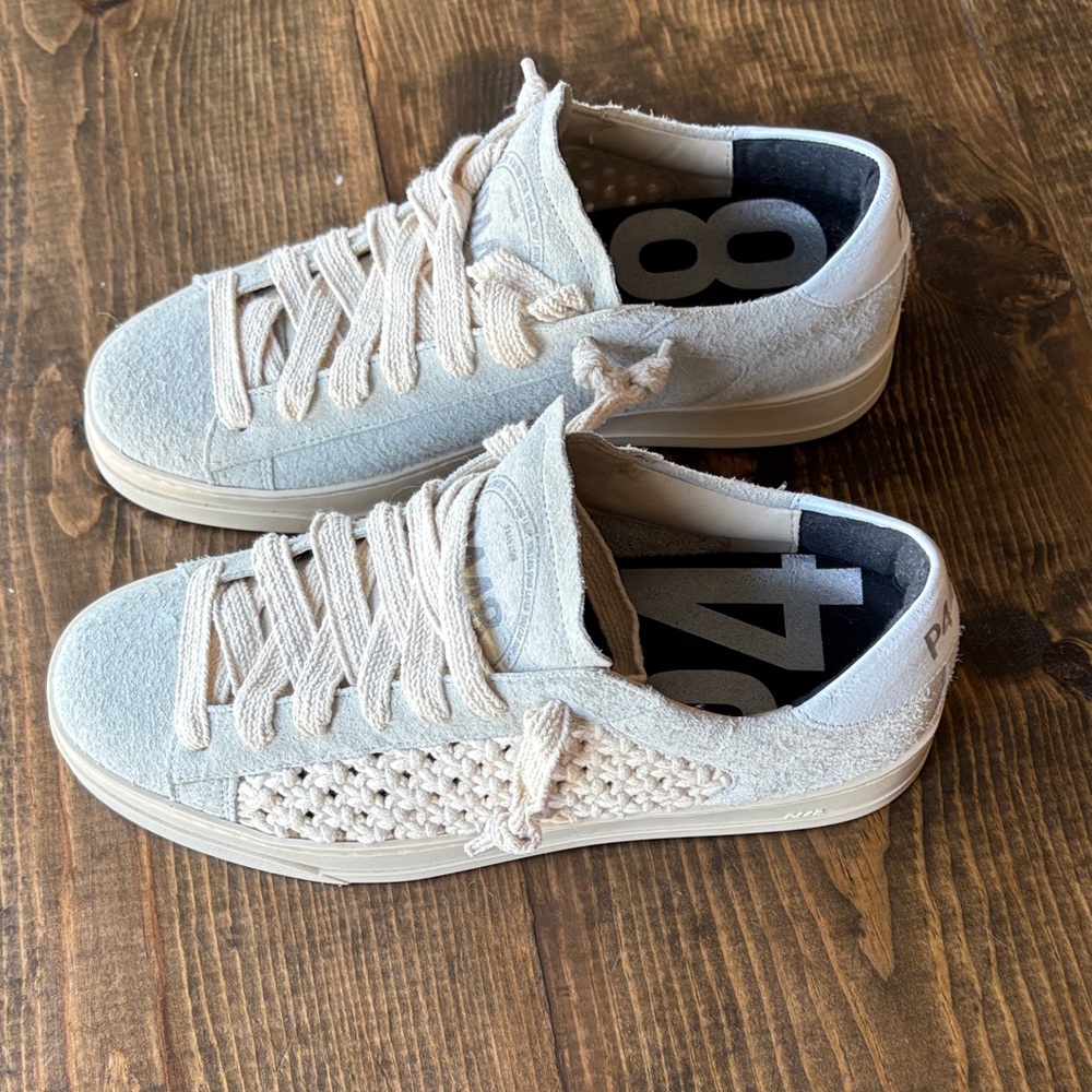 P448 Cream Textured Women's Sneakers 39 NWT - Picture 2 of 9